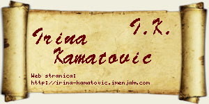 Irina Kamatović vizit kartica